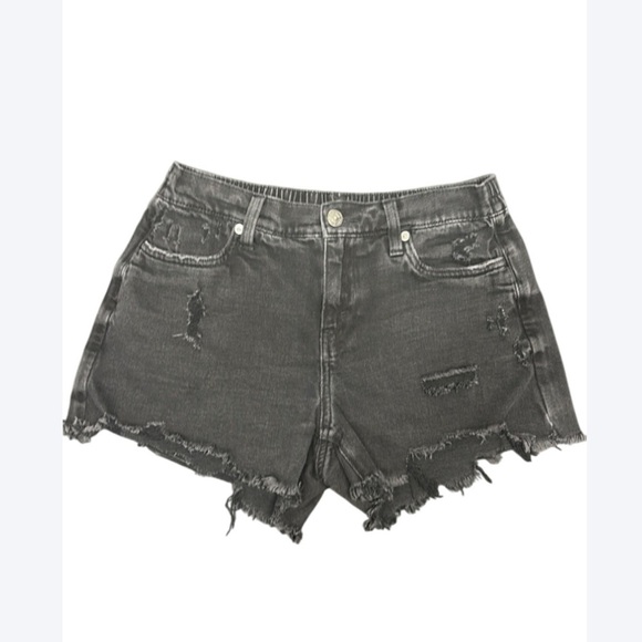 aerie Pants - 🖤 Aerie Black Distressed Denim Shorts
Size XS